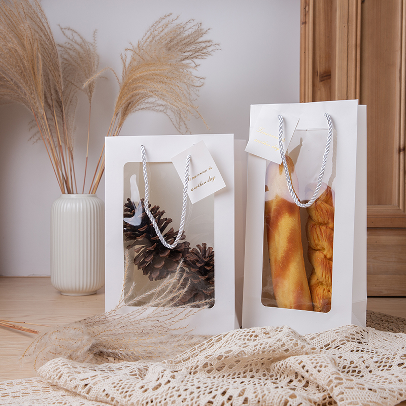 Sacchetto di carta regalo fiore con finestra in PVC